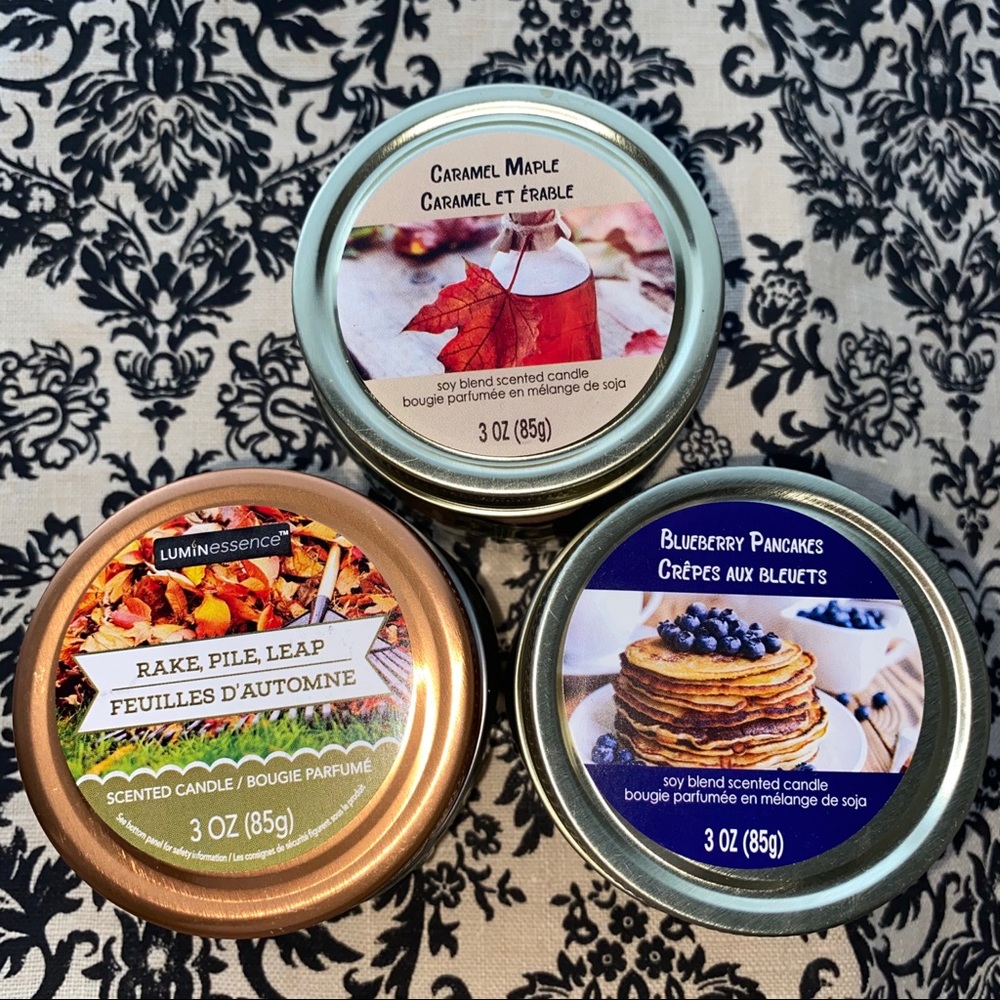 3oz Mason Jar Mini Candles, Set of 3